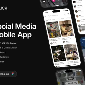Flick Social Media Mobile App UI KIT